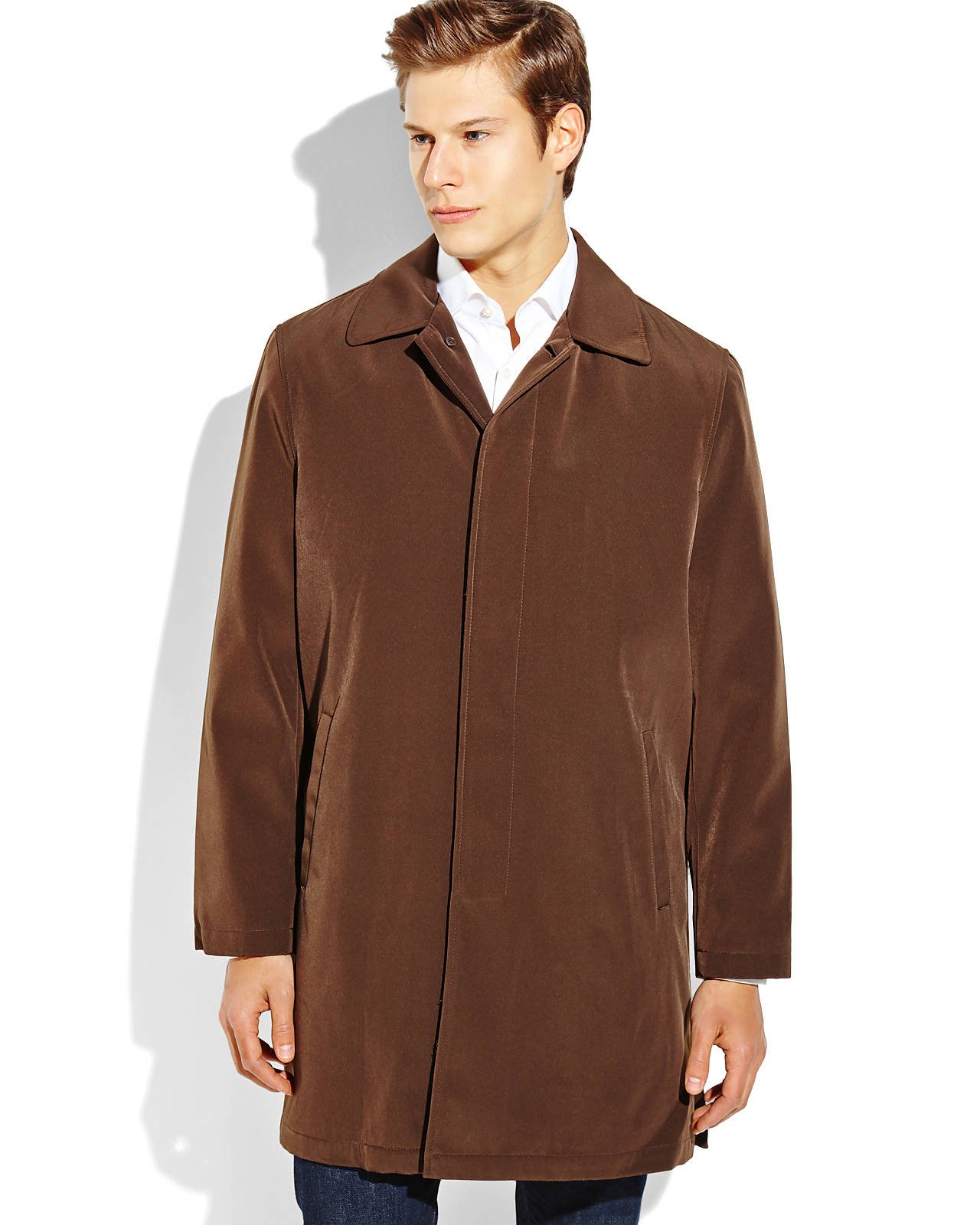 cole Brown Overcoat in Brown for Men Lyst