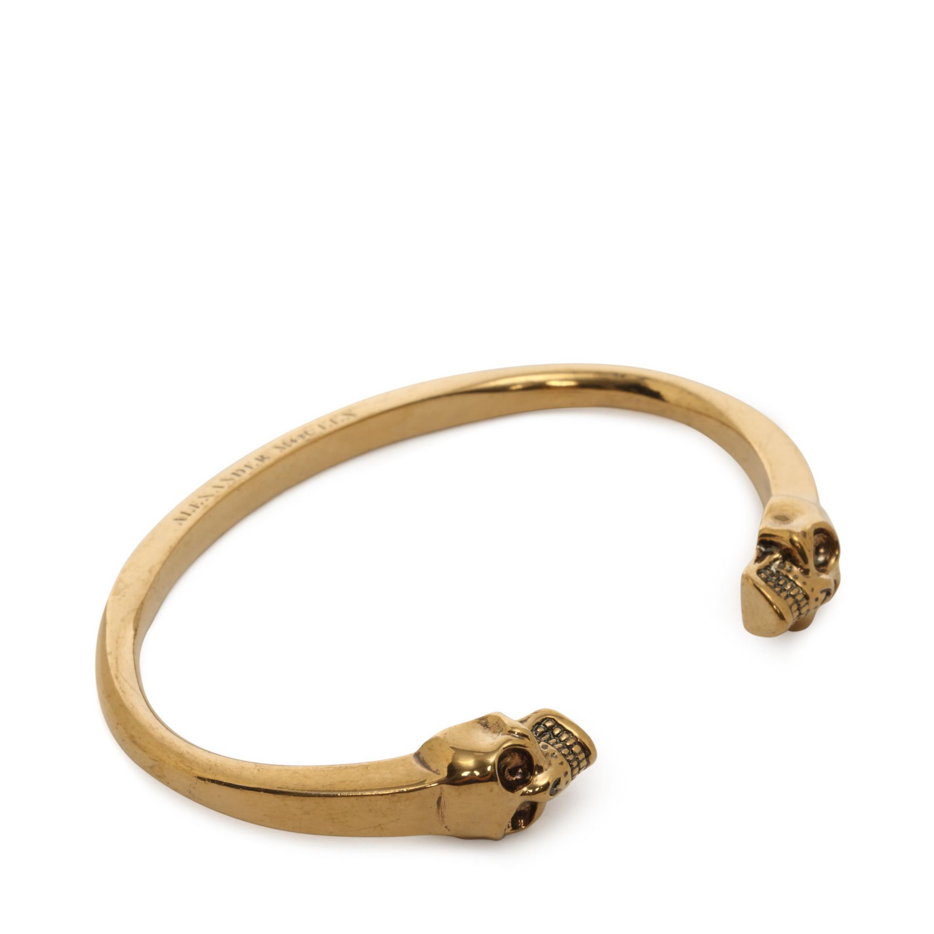 Alexander Mcqueen Twin Skull Bracelet In Metallic Lyst Alexander Mcqueen Twin Skull Bracelet