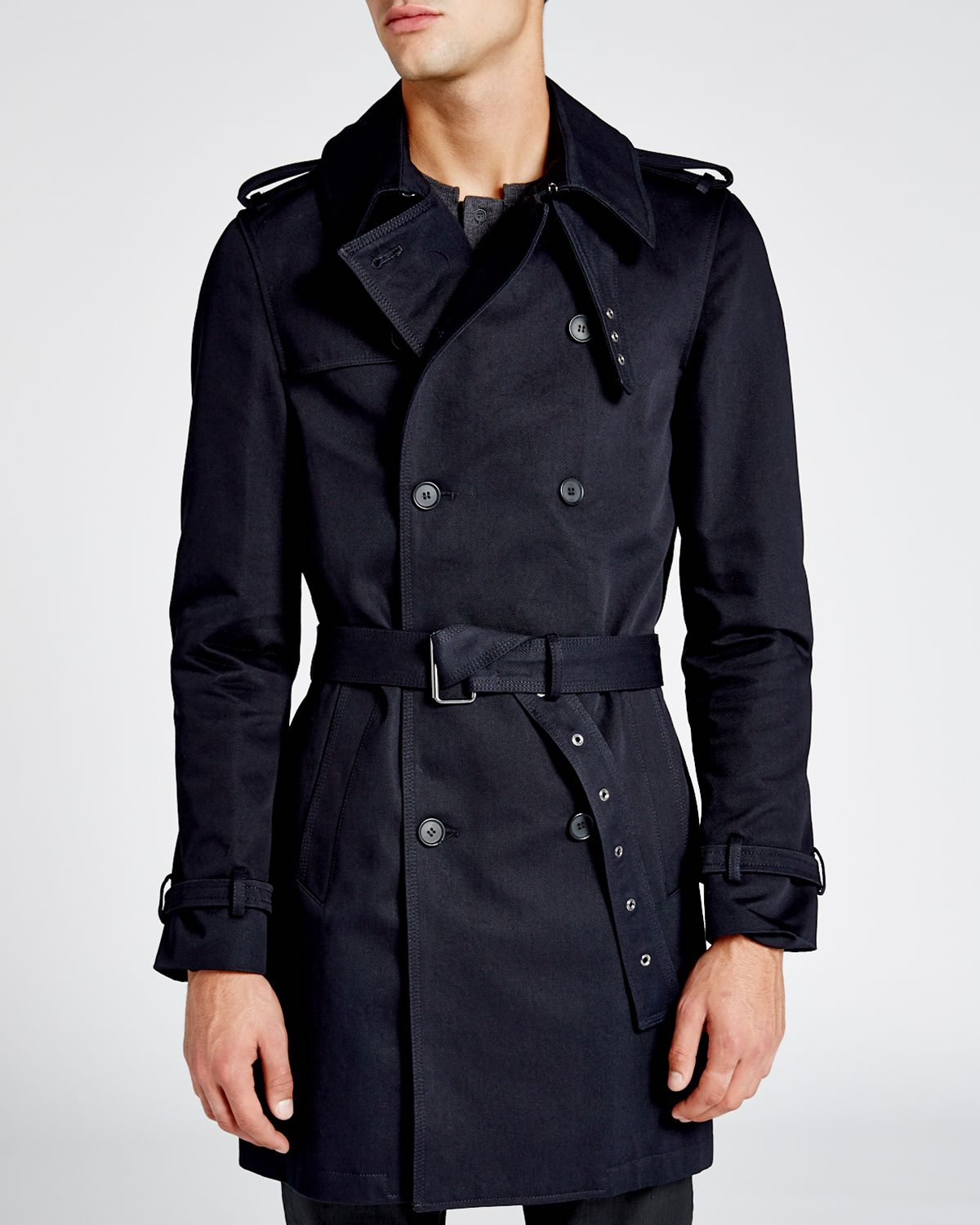 The Kooples Trench Coat in Blue for Men | Lyst