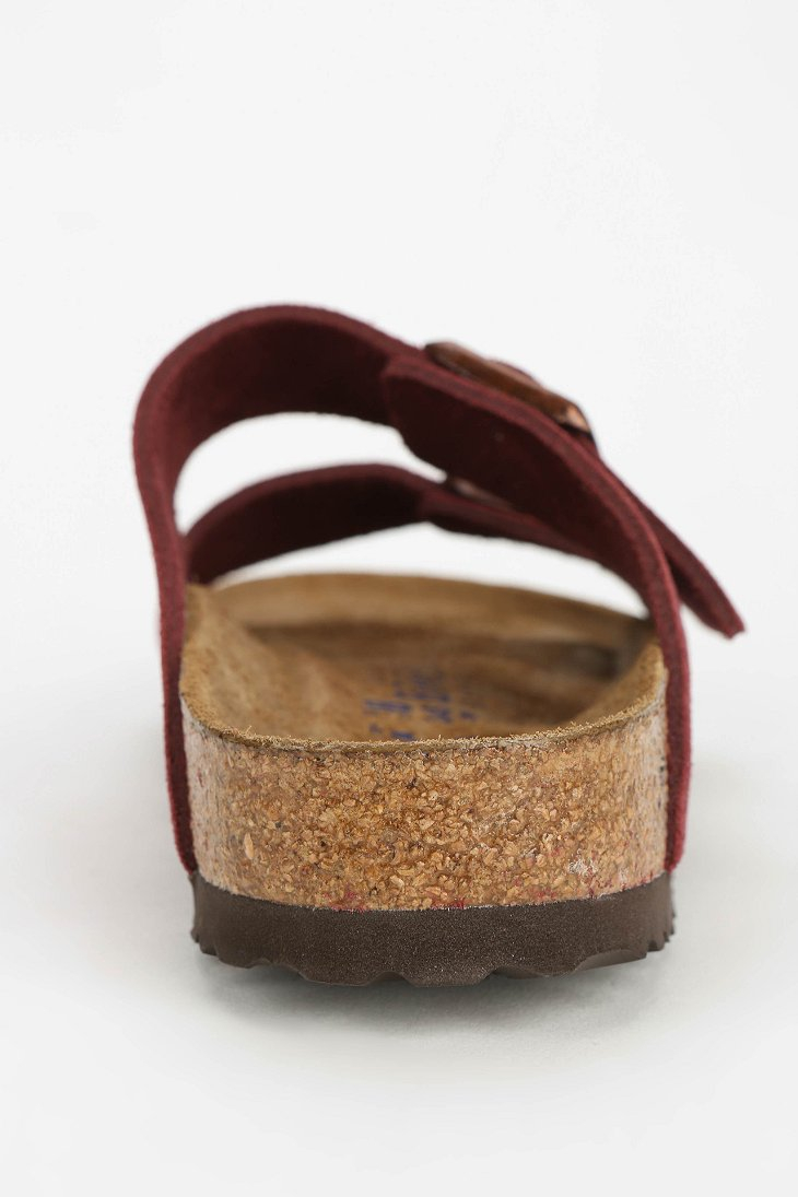 Birkenstock Arizona Soft Footbed Suede Sandal in Red | Lyst