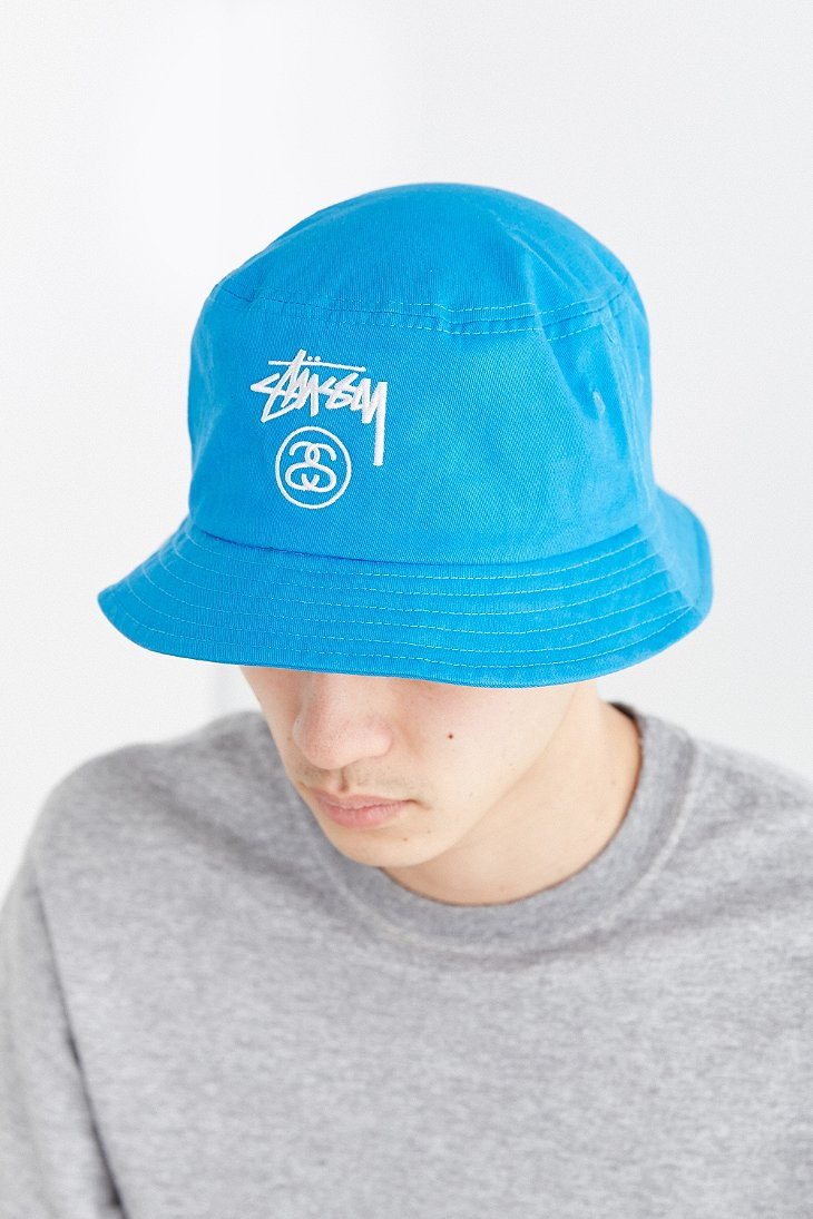 stussy bucket hat blue