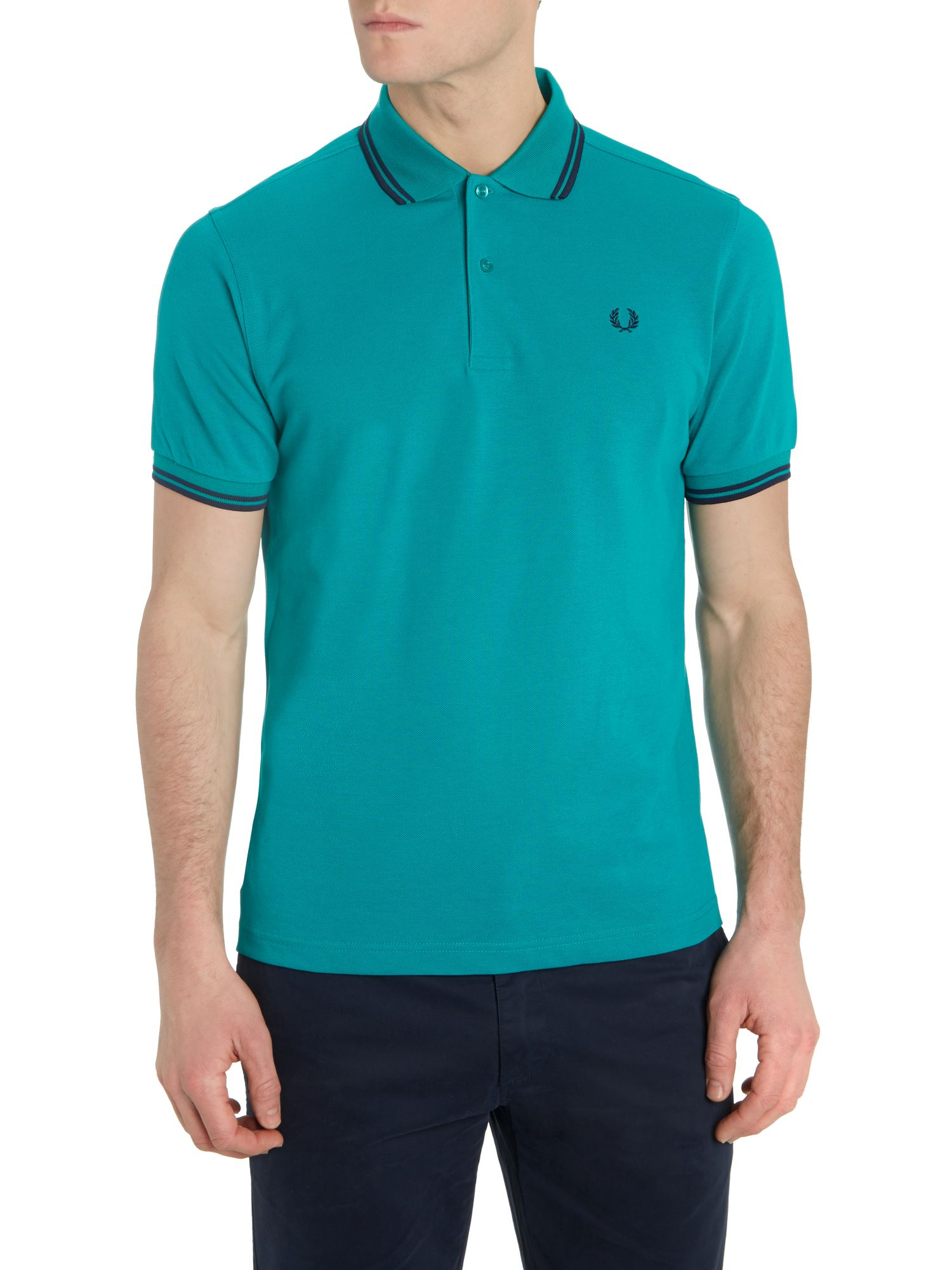 Fred Perry Classic Regular Fit Twin Tipped Polo Shirt in Blue for Men ...