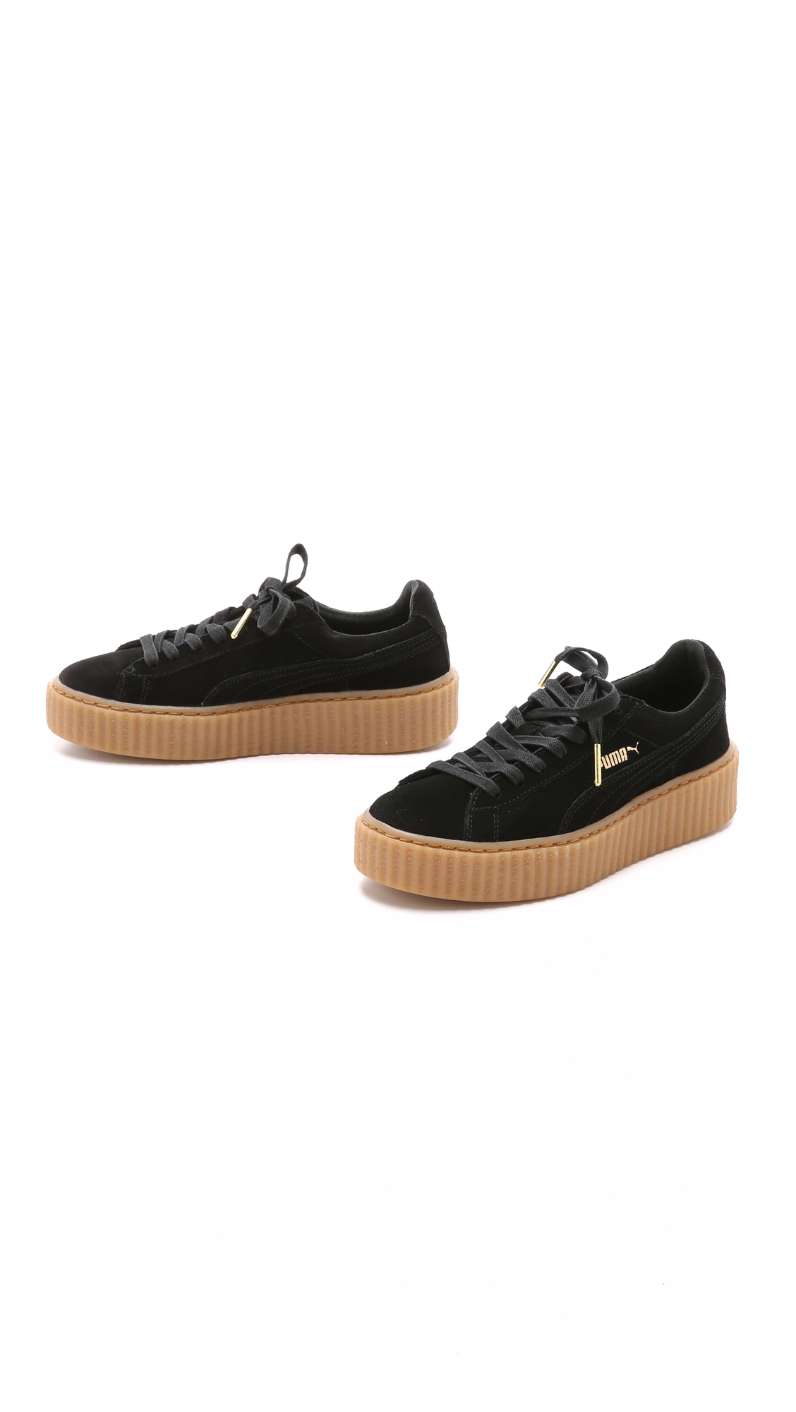 Troosteloos val een paar PUMA X Rihanna Creeper Sneakers - Black/gum | Lyst