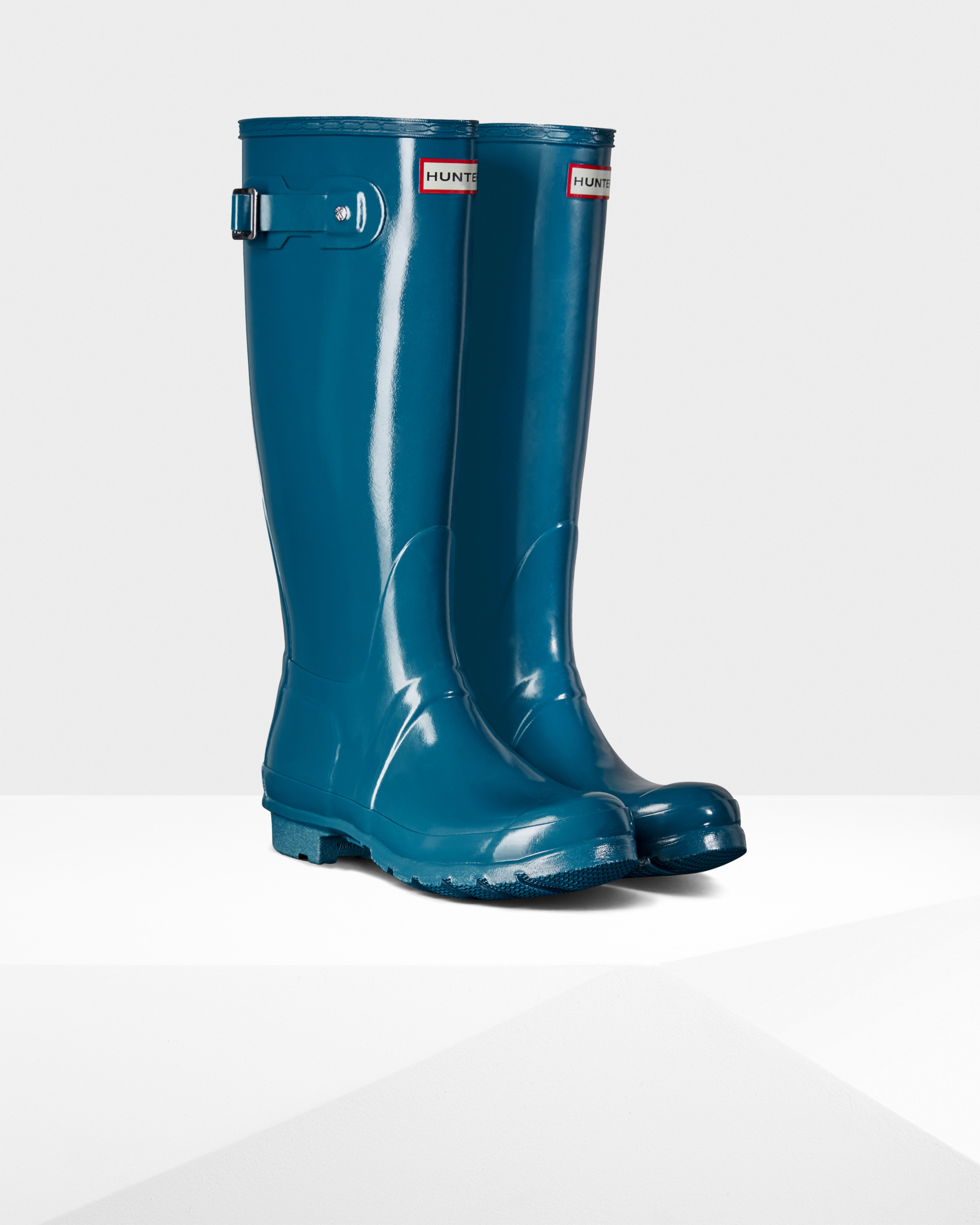 Hunter Women's Original Tall Gloss Rain Boots in Blue | Lyst