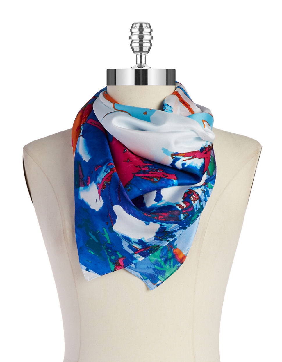 Vince Camuto Floral Silk Scarf in Blue Lyst