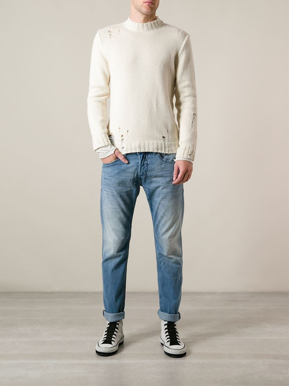 diesel white jumper