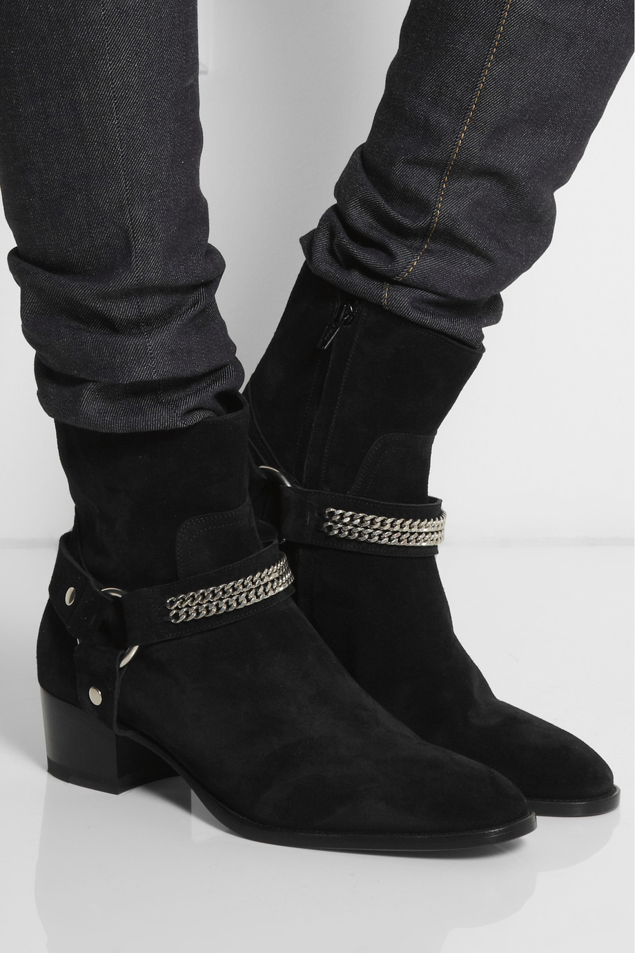 saint laurent chain harness boot