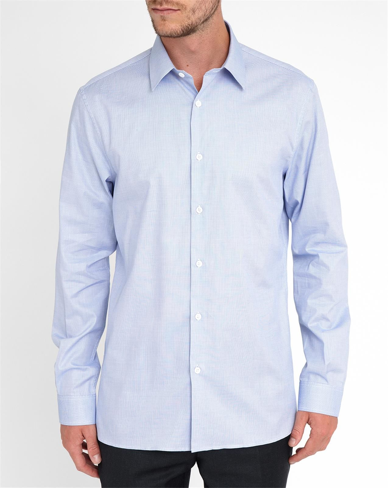 white and blue collar shirt