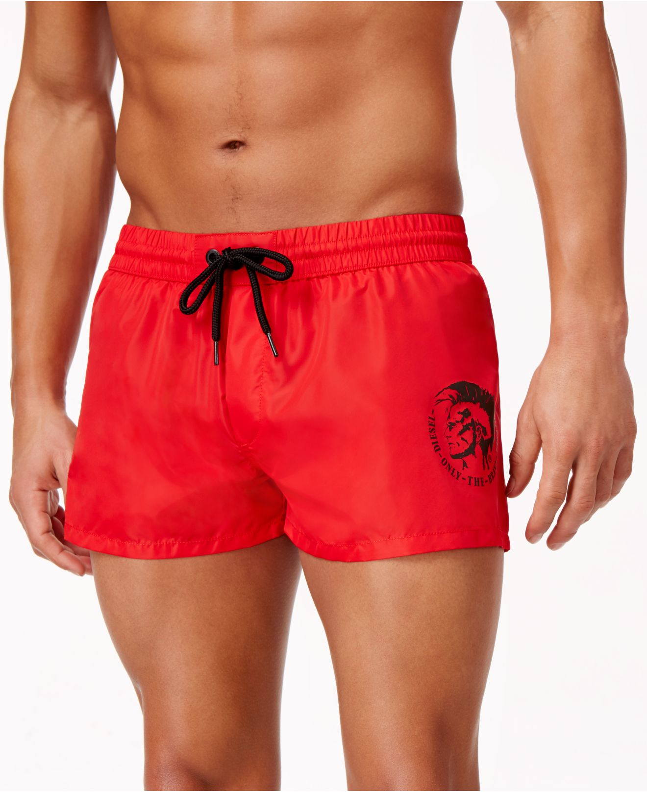 DIESEL Men's Logo Swim Shorts in Red for Men | Lyst