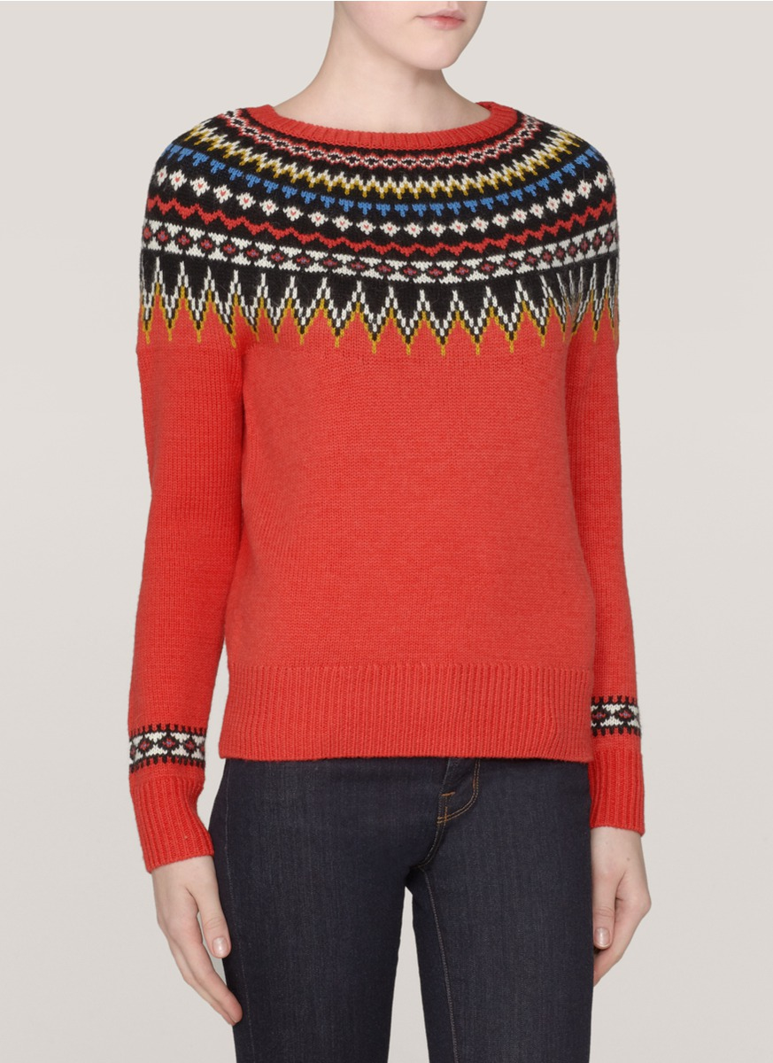 womens red ski sweater