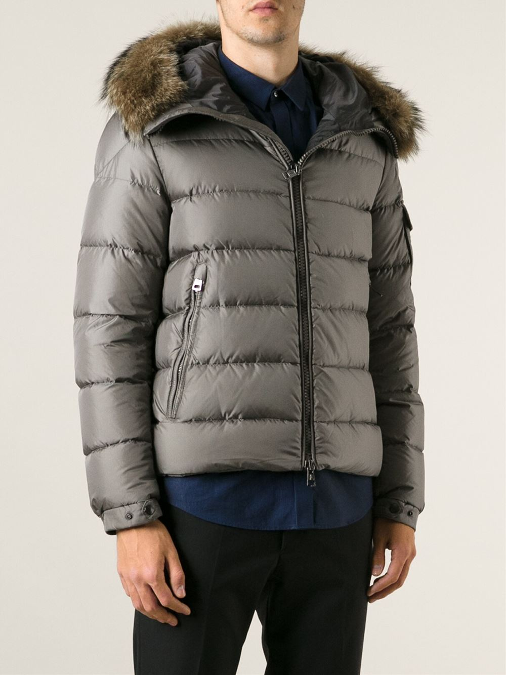 Moncler Byron Padded Jacket in Grey (Gray) for Men - Lyst