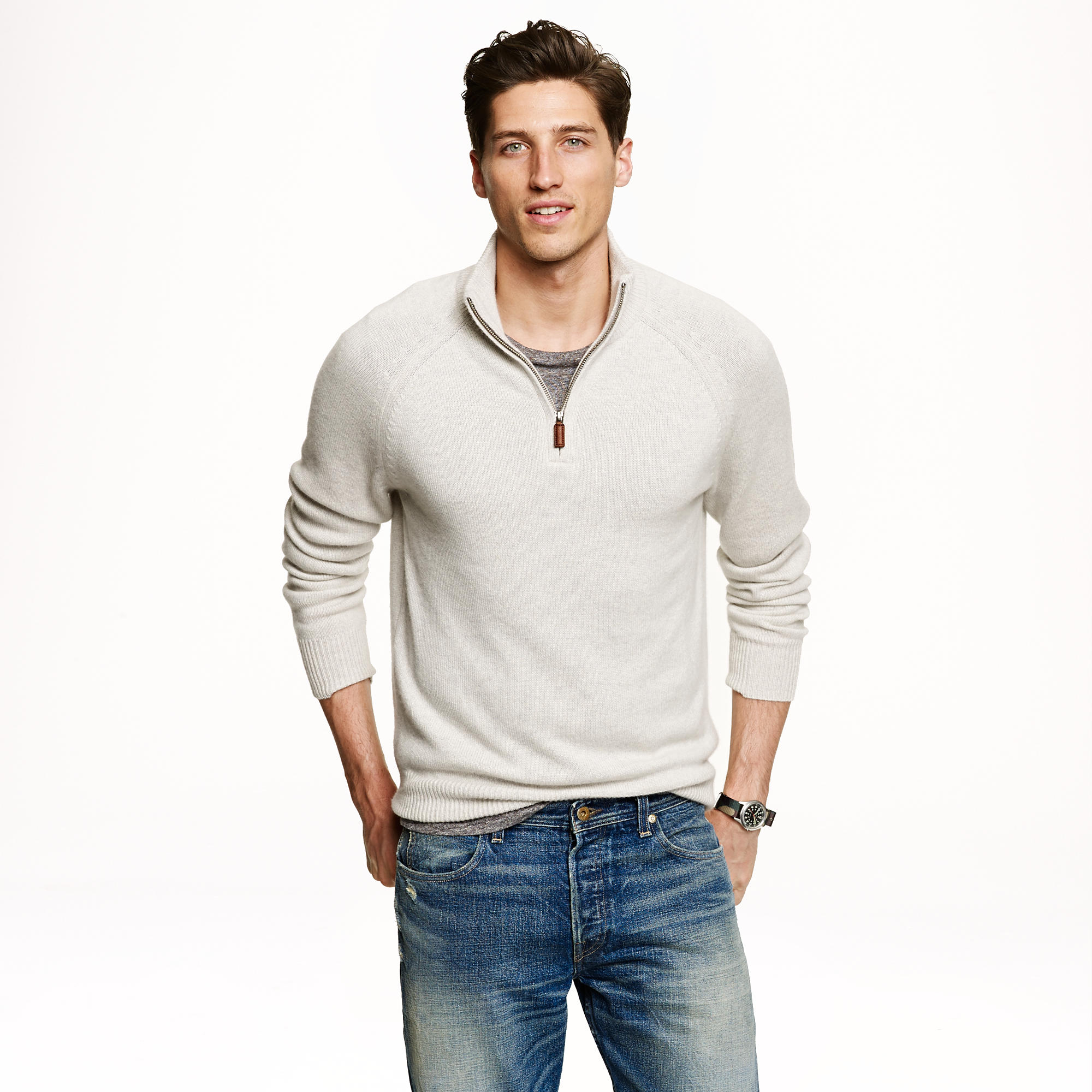 j crew quarter zip sweater