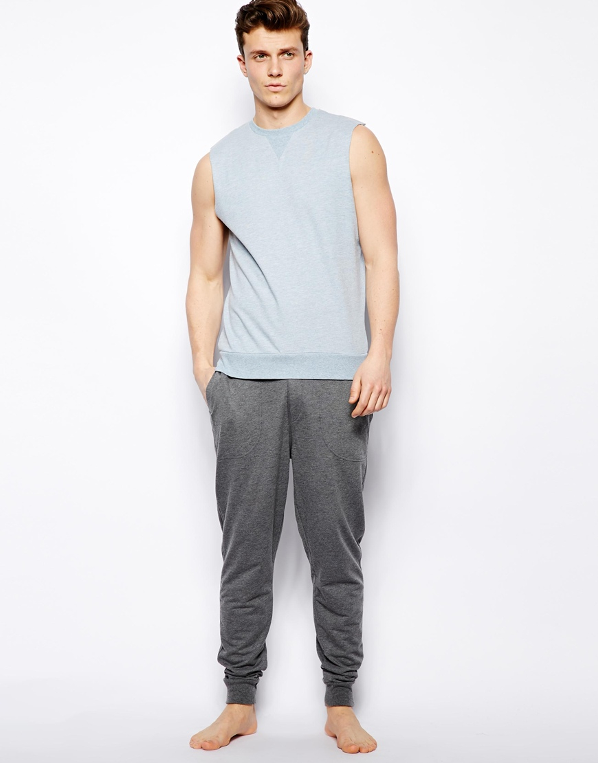 Lyst - Asos Loungewear Sleeveless Sweatshirt in Blue for Men