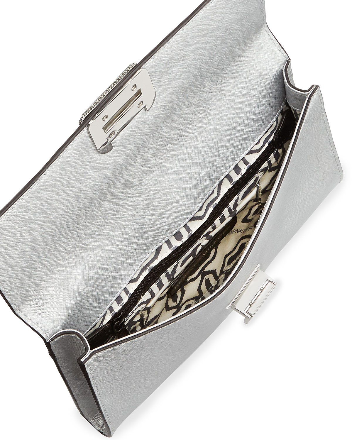 rebecca minkoff silver clutch