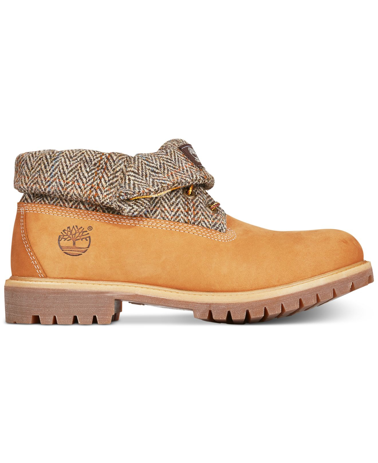 Timberland Men's Rolltop Plaid Wheat Boots in Natural for Men | Lyst