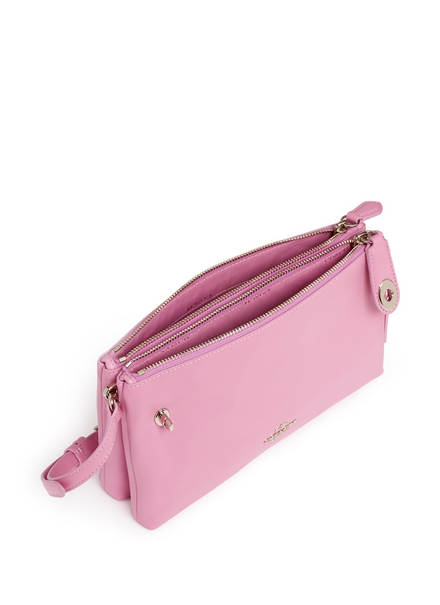 Lyst - COACH &#39;crosby&#39; Double Zip Leather Crossbody Bag in Pink