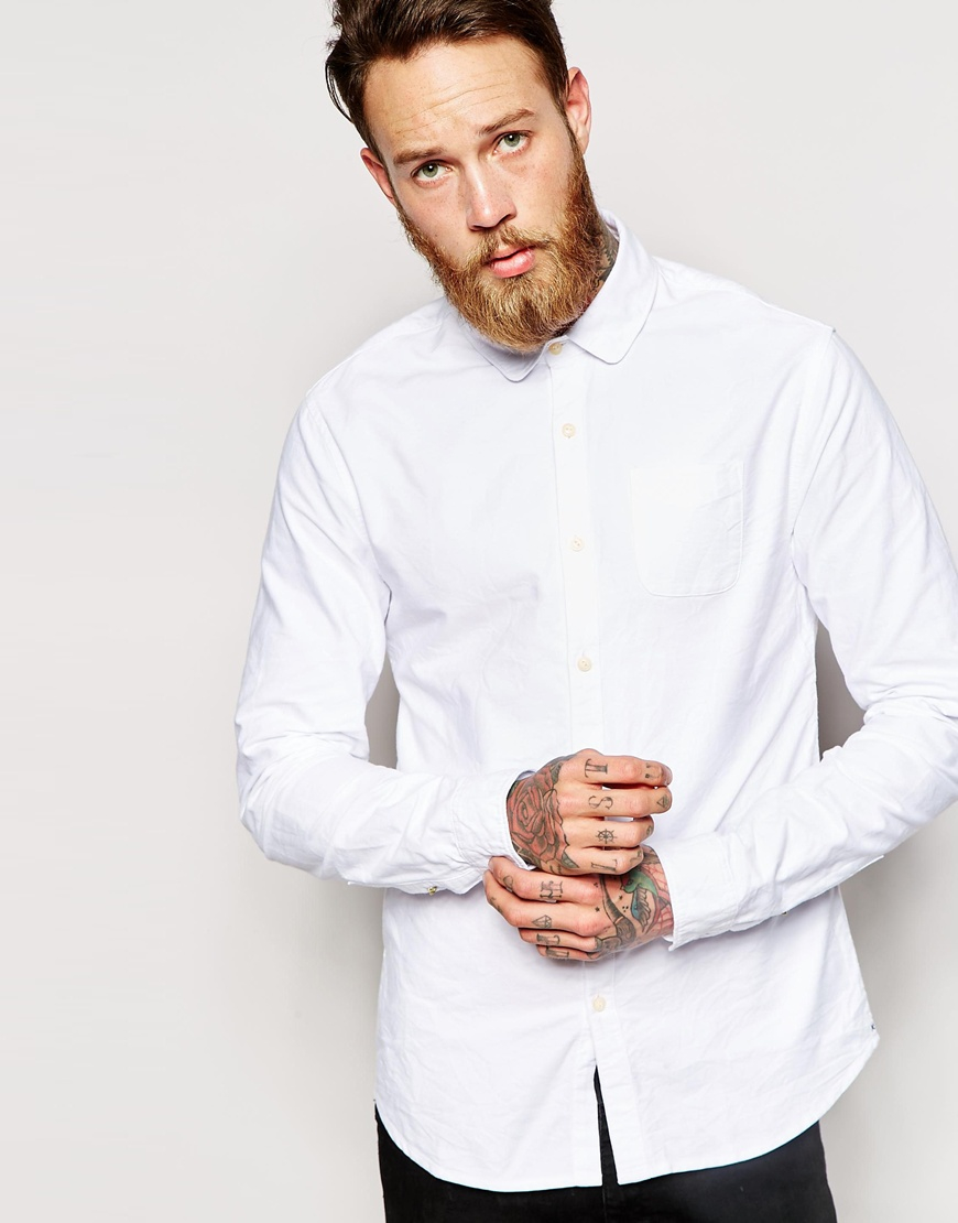 slim fit white oxford shirt