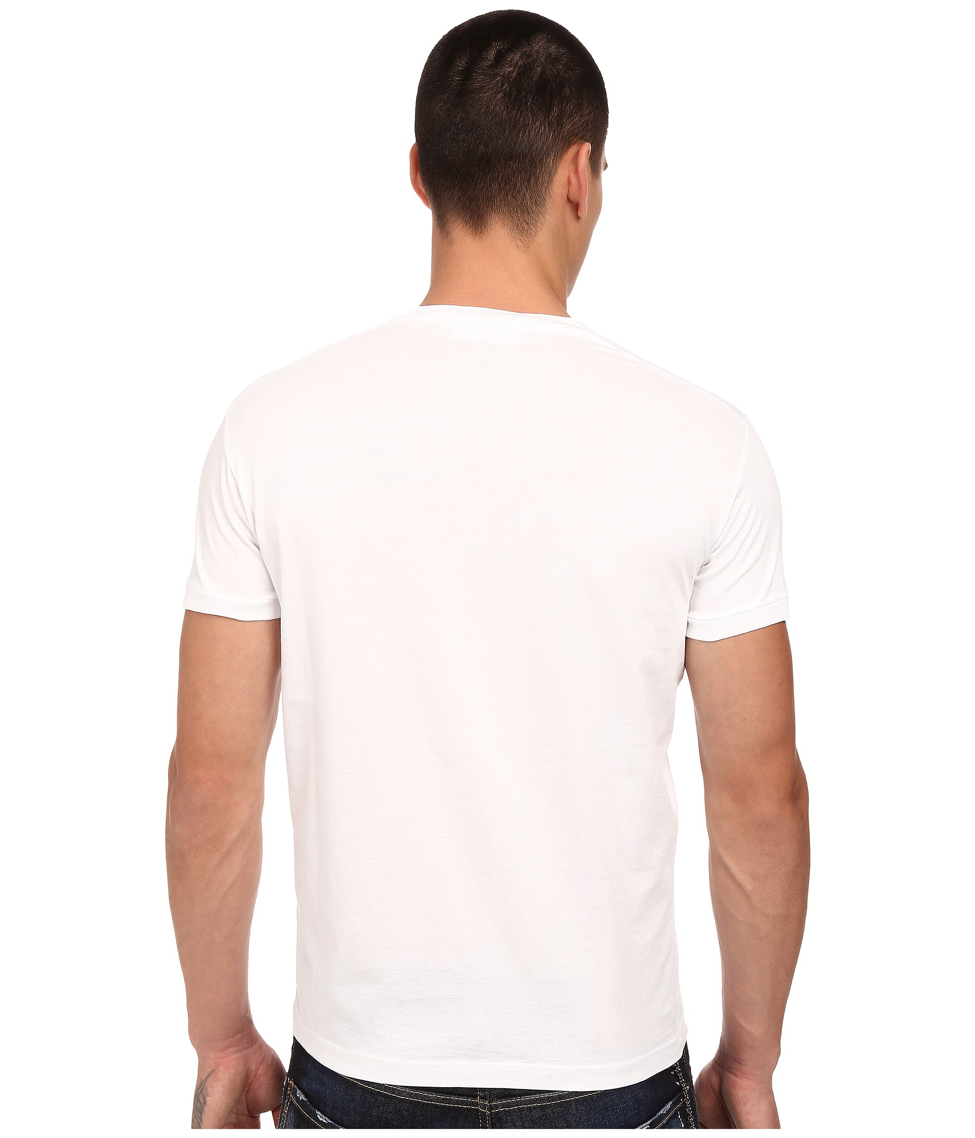 DSquared² Logo Pocket V-neck T-shirt in White for Men - Lyst
