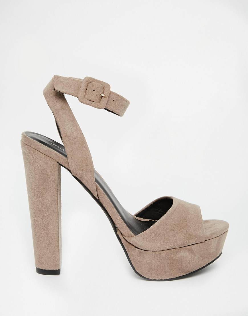 taupe platform sandals