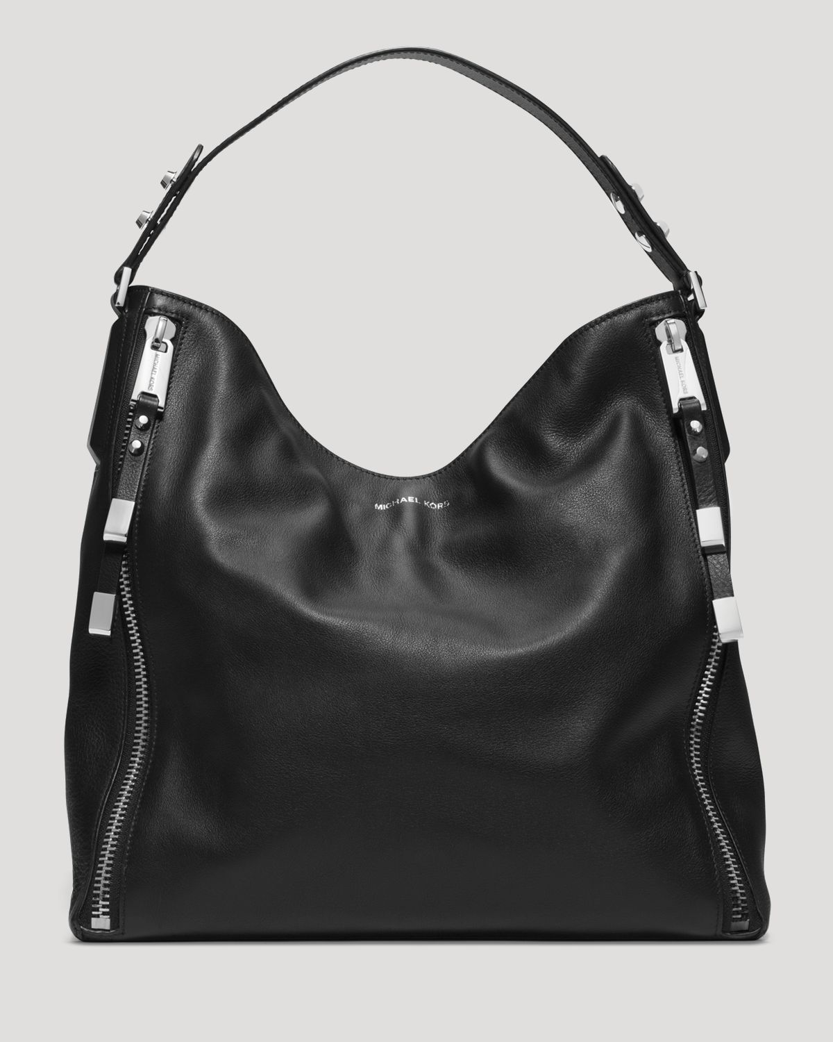 Michael Kors Shoulder Bag Miranda Zip in Black (Black/Silver) | Lyst
