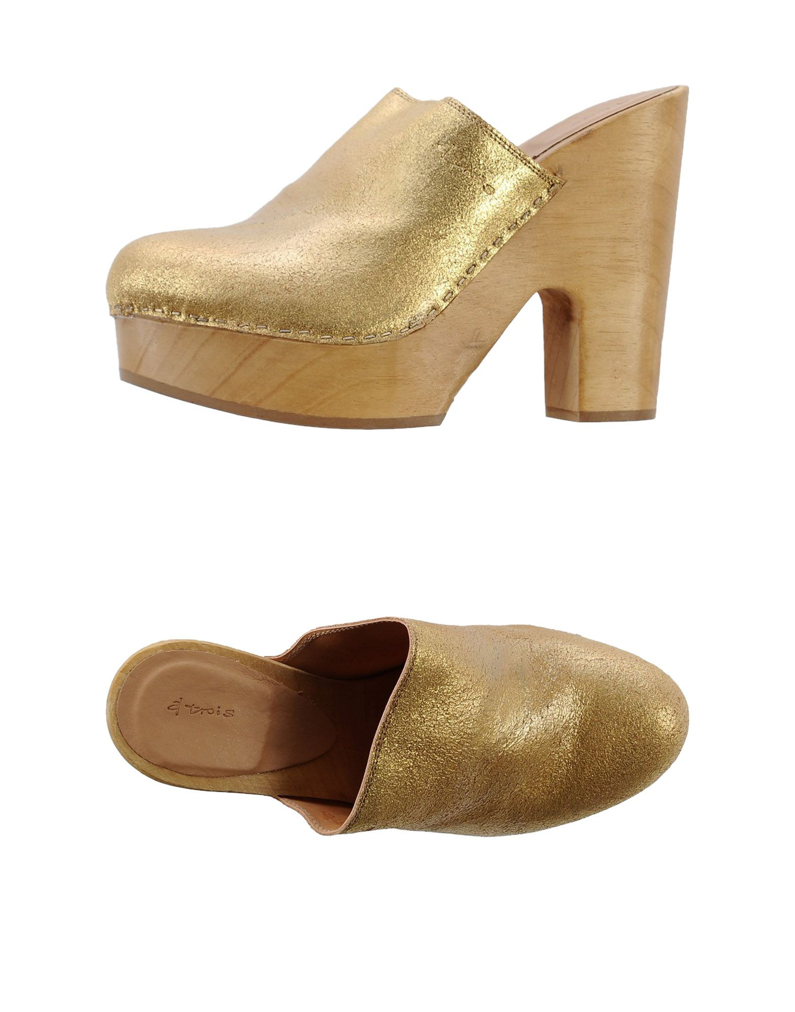 gold mules wide fit