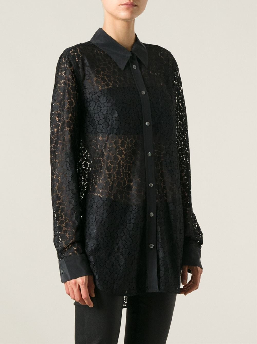 Equipment Lace Shirt in Black Lyst