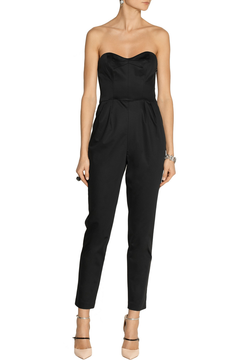 black satin jumpsuit