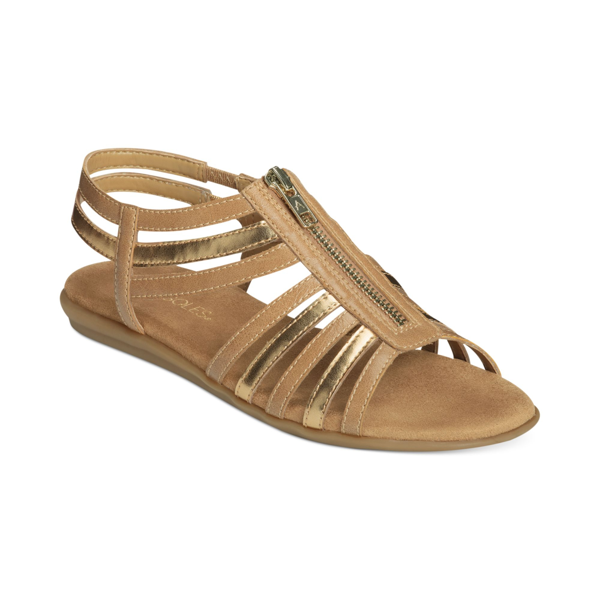 Aerosoles Chlothesline Flat Sandals in Brown (TanGold) Aerosoles Chlothesline Flat Sandals in Brown (TanGold)