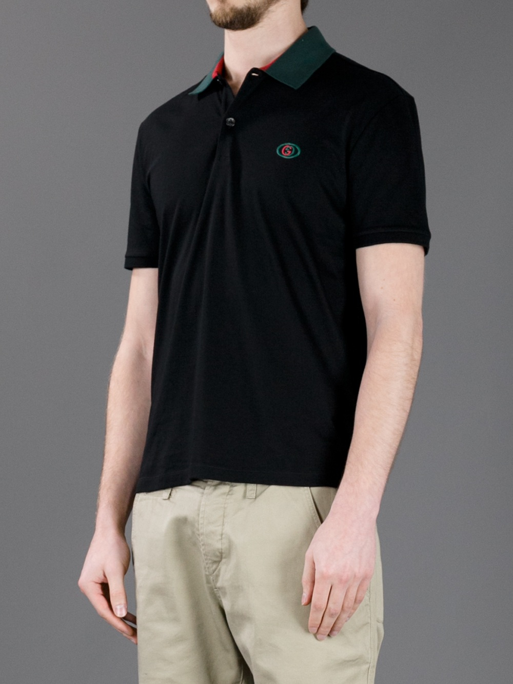 black gucci polo shirt