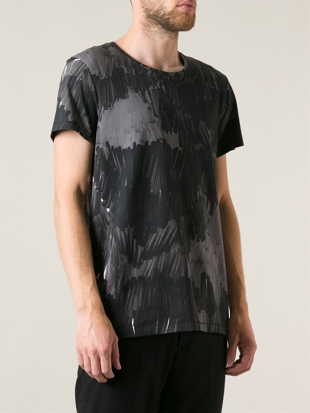 Acne Studios Scribble Print T-Shirt in Grey (Gray) for Men - Lyst