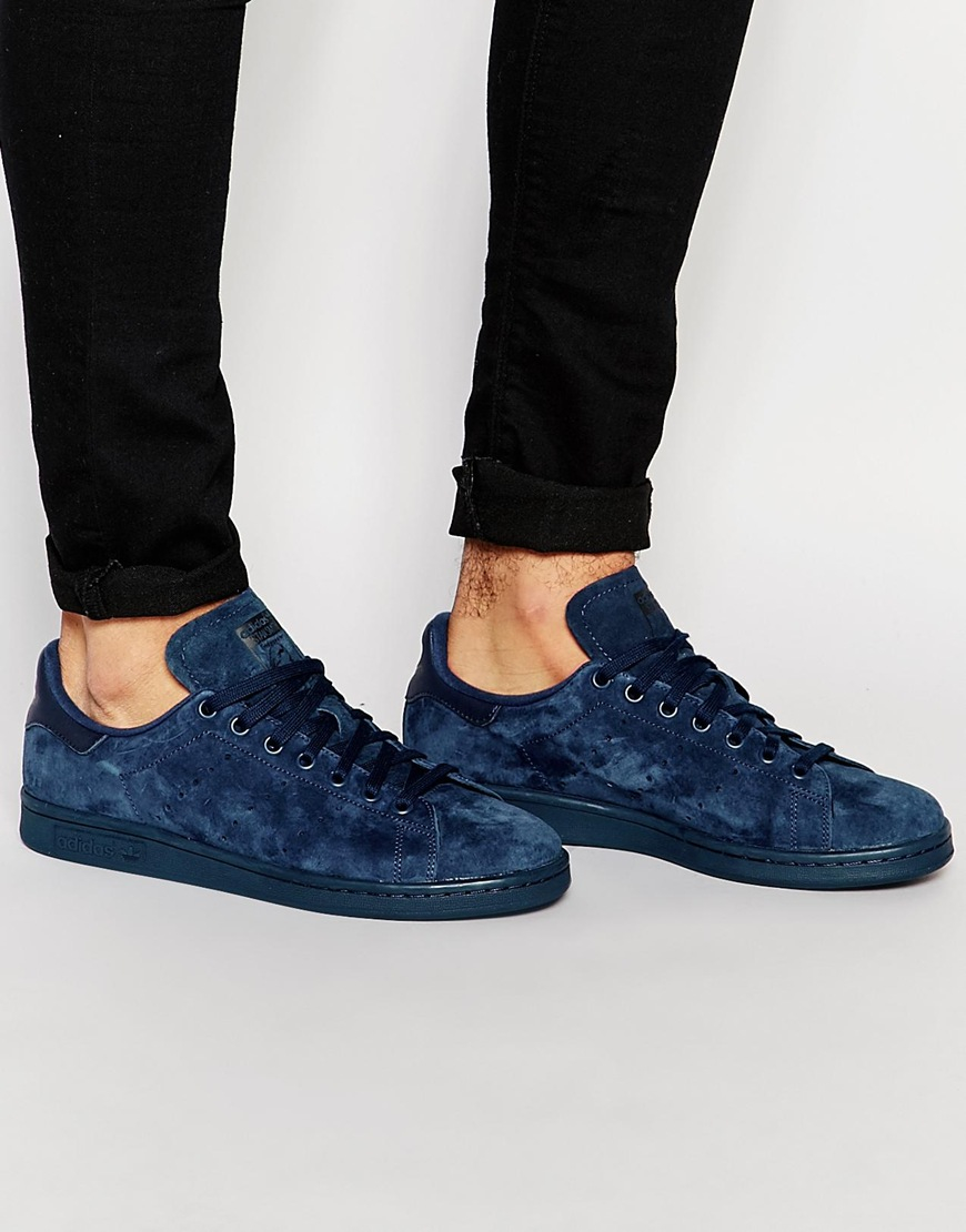 labyrint partner Egypte adidas Originals Stan Smith Suede Trainers in Blue for Men | Lyst