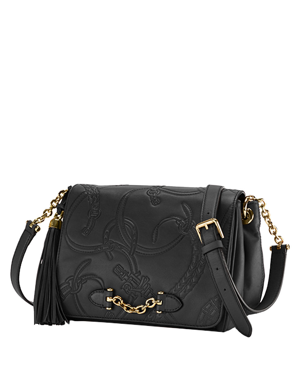 Lyst Lauren by ralph lauren Pickford Leather Crossbody Bag in Black