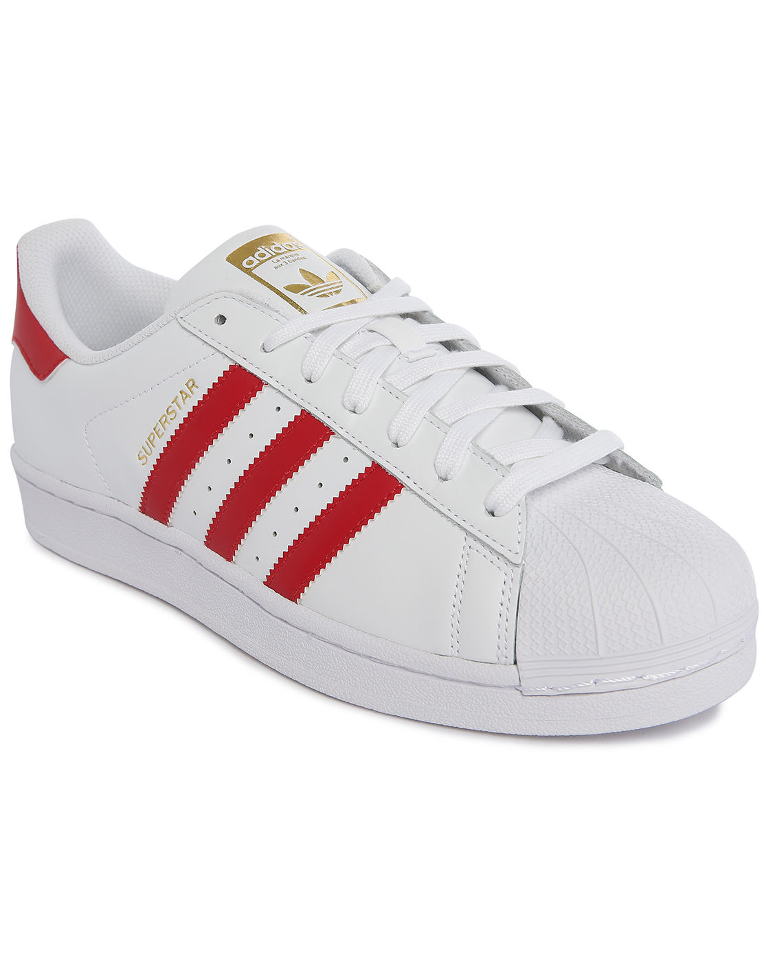 Adidas originals Superstar Classic Mono White/red Stripes Leather