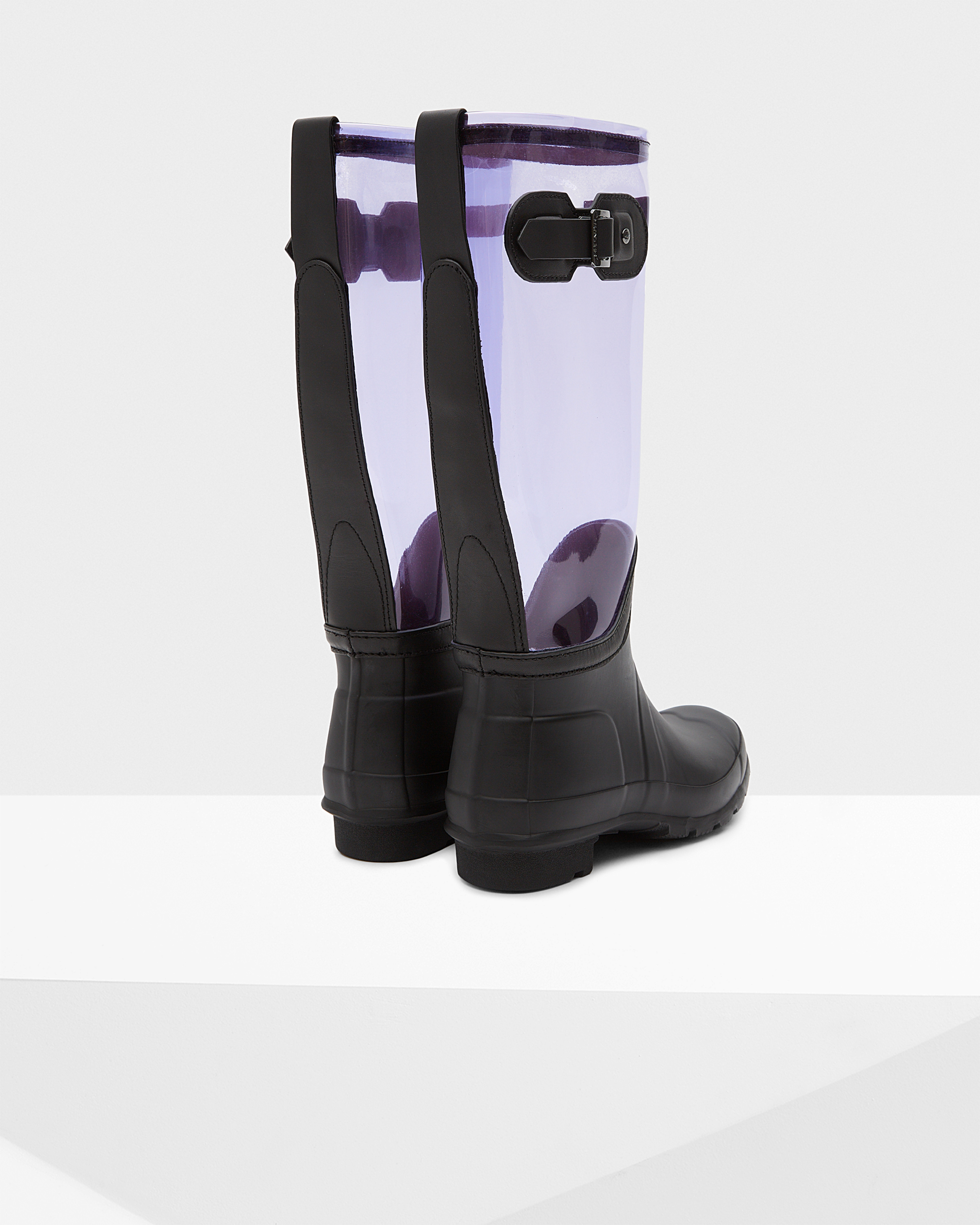 clear hunter rain boots