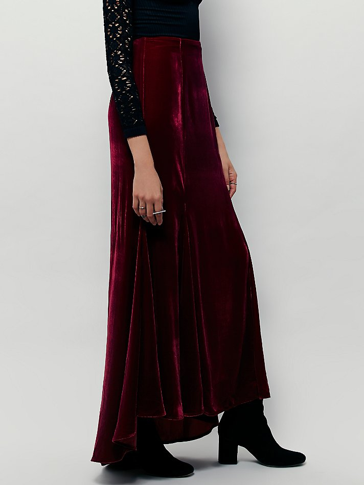 Lyst - Free People Fp X Curtain Call Velvet Maxi Skirt in Red