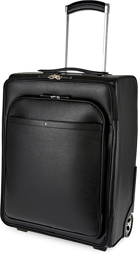 Montblanc Sartorial Two-wheel Leather Cabin Suitcase 55cm in /b/l/a/c/k/ ( Black) for Men | Lyst