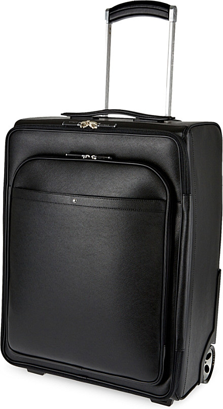 Black leather luggage hotsell