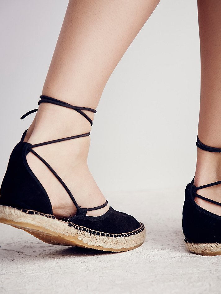 black lace up espadrilles