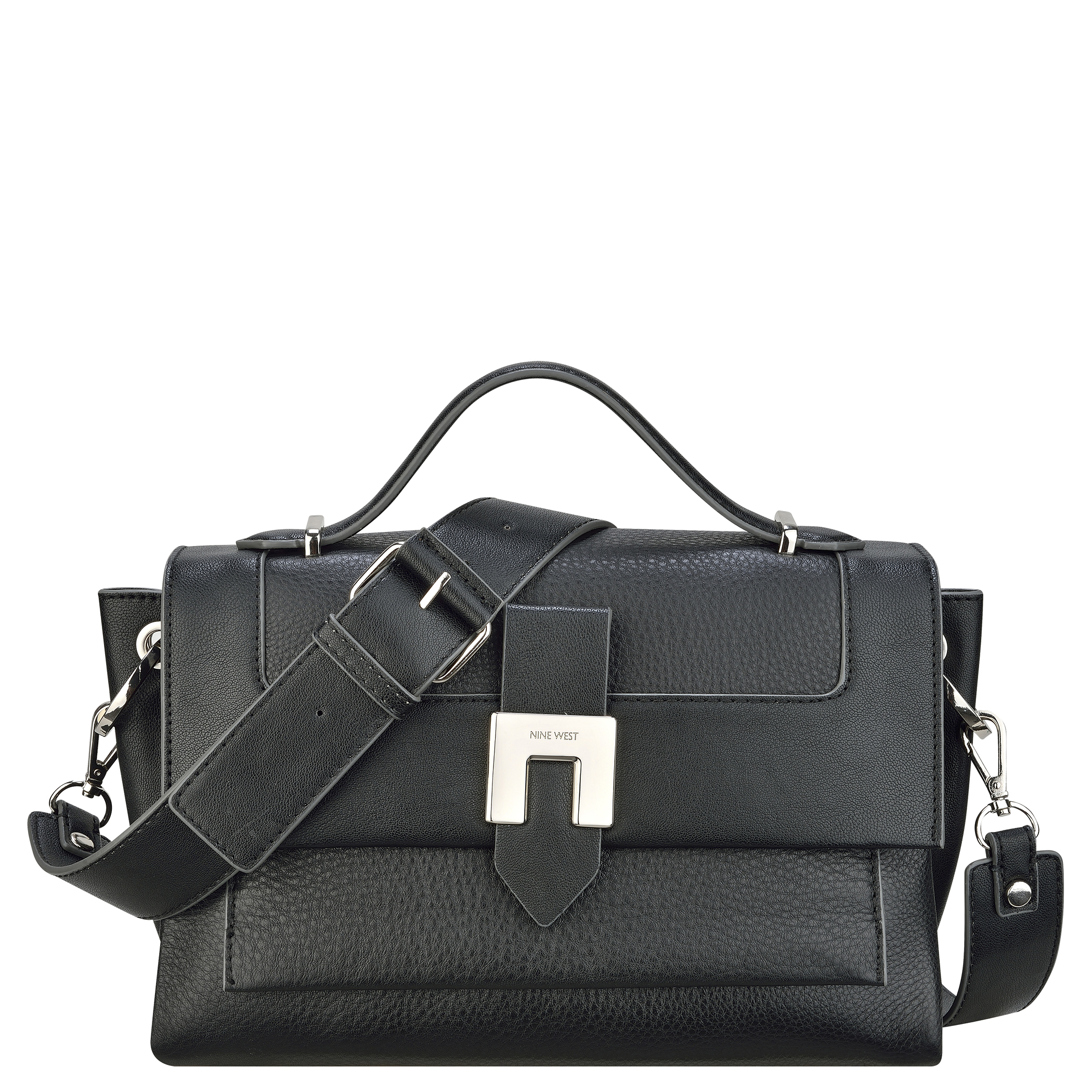 Nine west Marcy Leather Crossbody Bag in Black (BLACK LEATHER) | Lyst