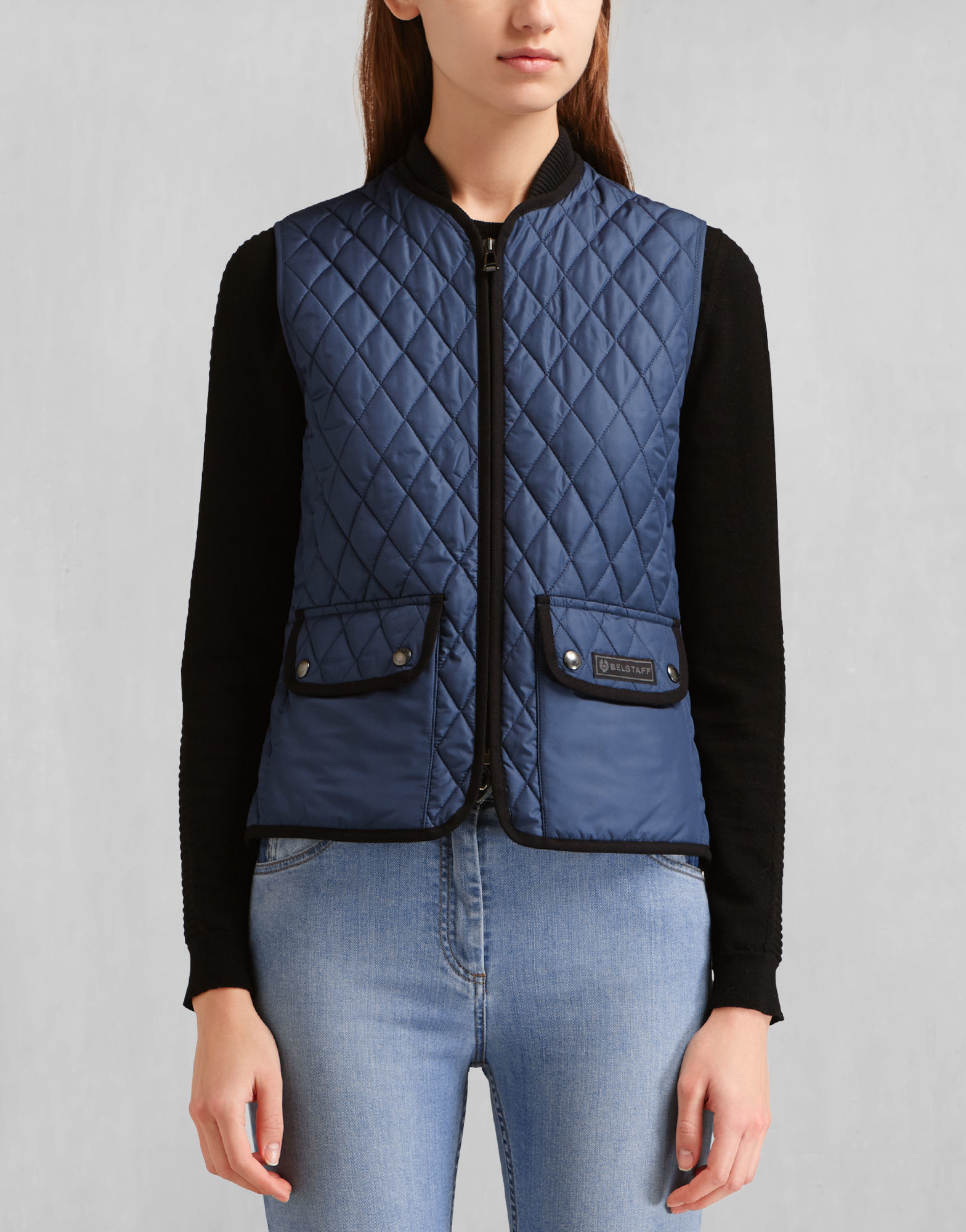Belstaff Synthetic Wickford Quilted Vest In Racing Blue Lightweight