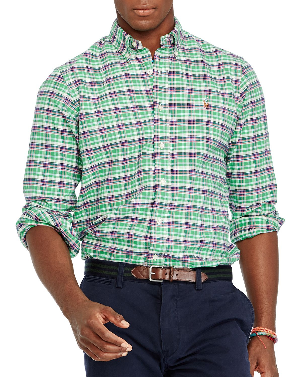 Lyst Ralph Lauren Polo Plaid Oxford Shirt Slim Fit in Green for Men