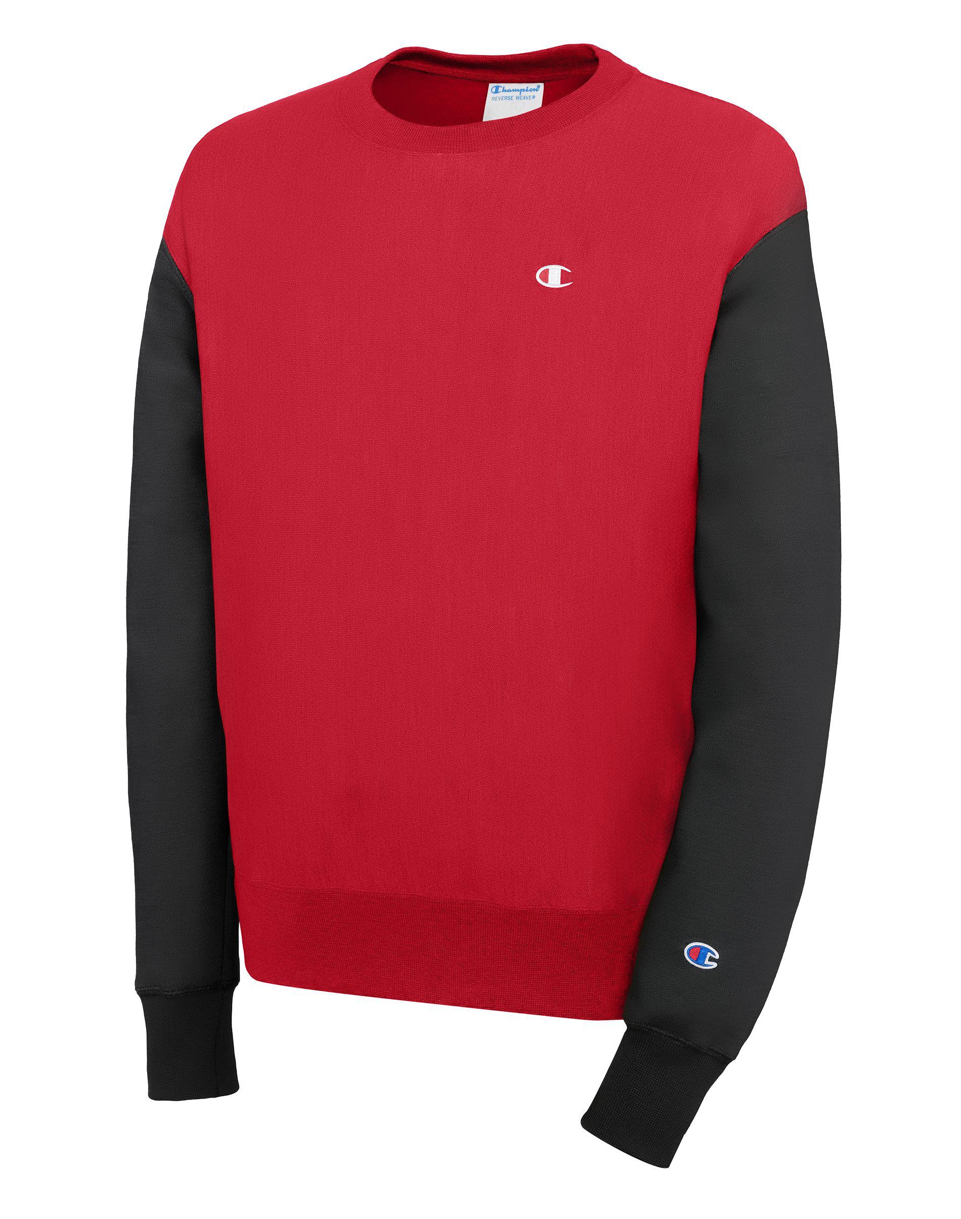red and black champion sweatshirt