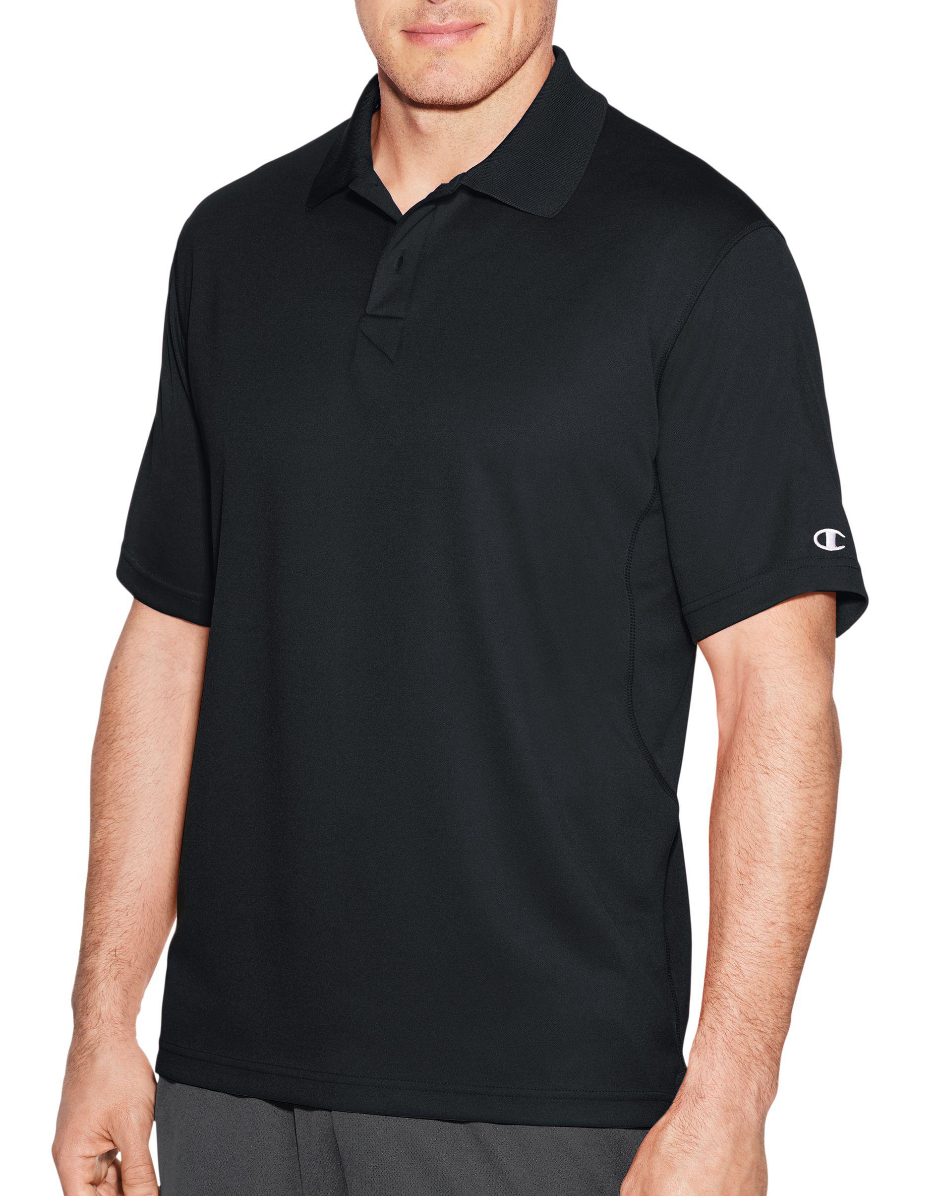 Champion Synthetic Double Dry® Solidcolor Polo Shirt in Black for Men