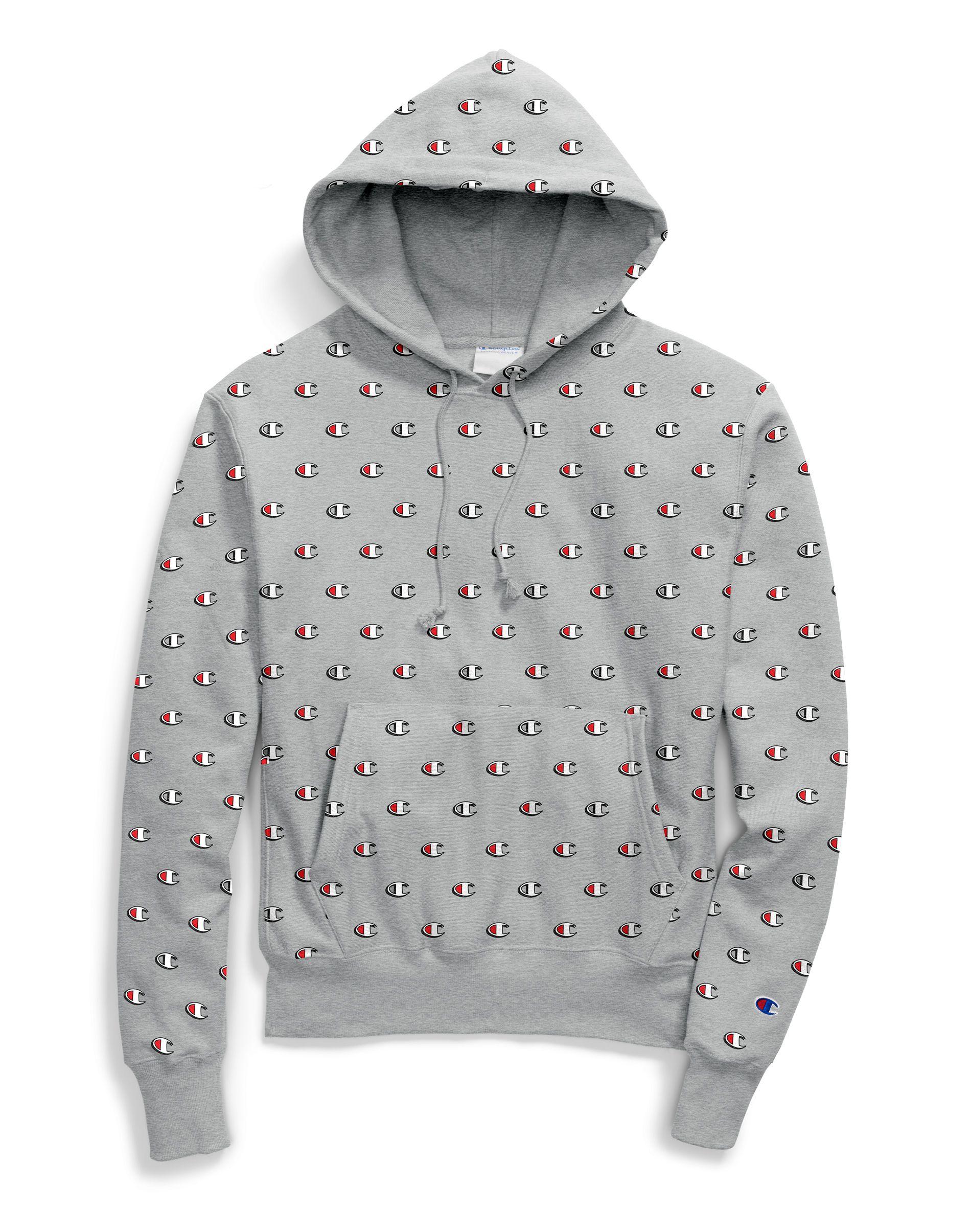 champion hoodie all over logo