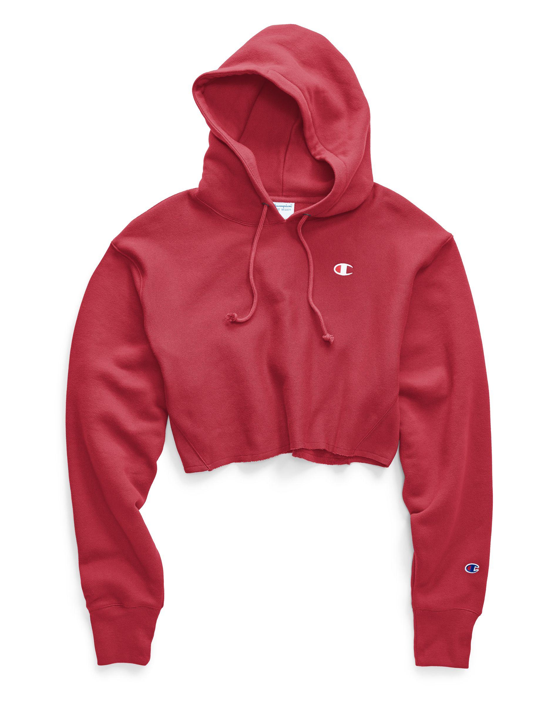 Champion Life® Reverse Weave® Cropped Cut Off Hoodie- Fit in Red - Lyst