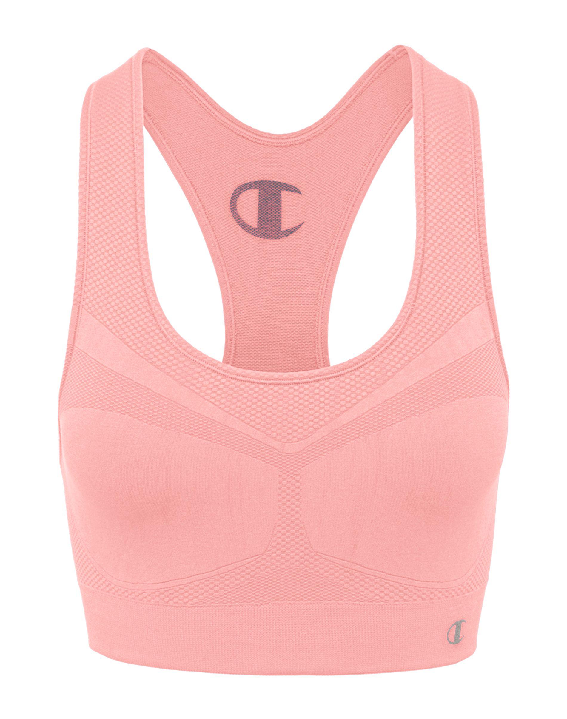 Champion Synthetic The Infinity Racerback Sports Bra in Pink Lyst