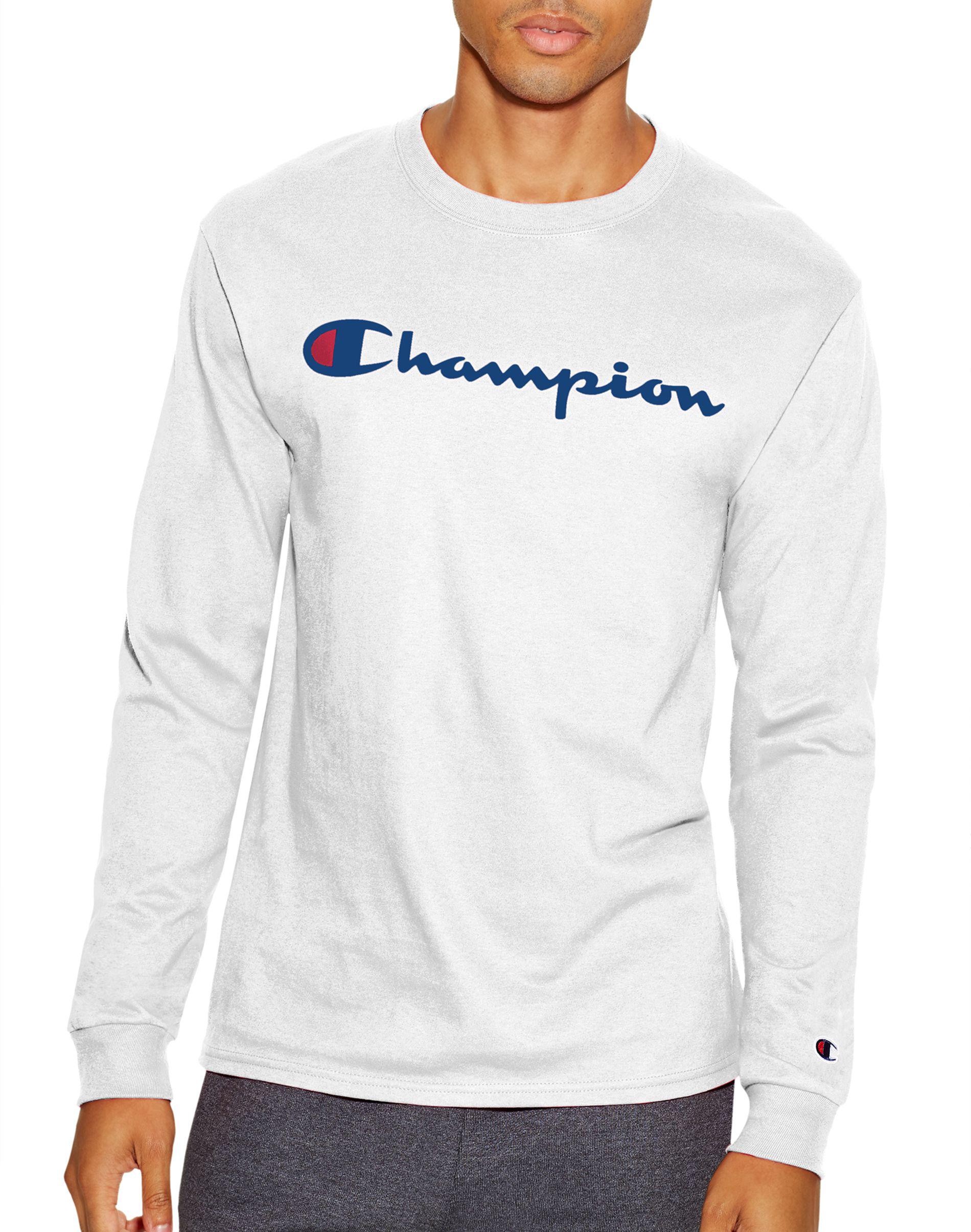 champion men's long sleeve tee