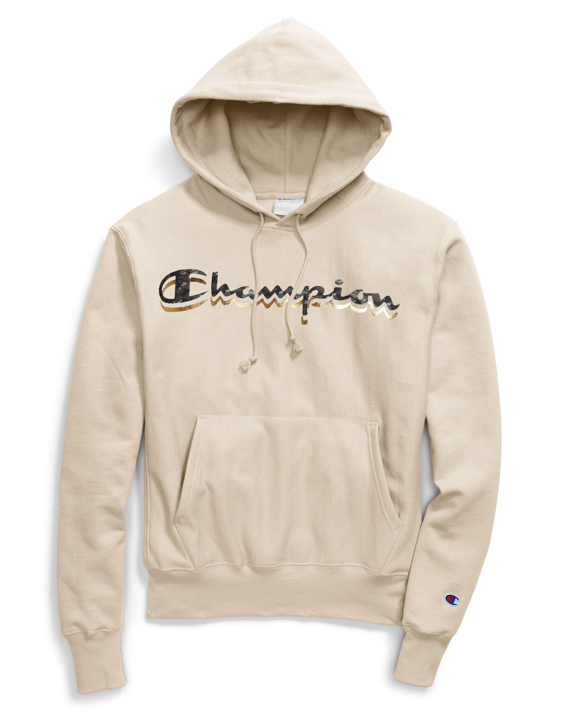 sand color champion hoodie