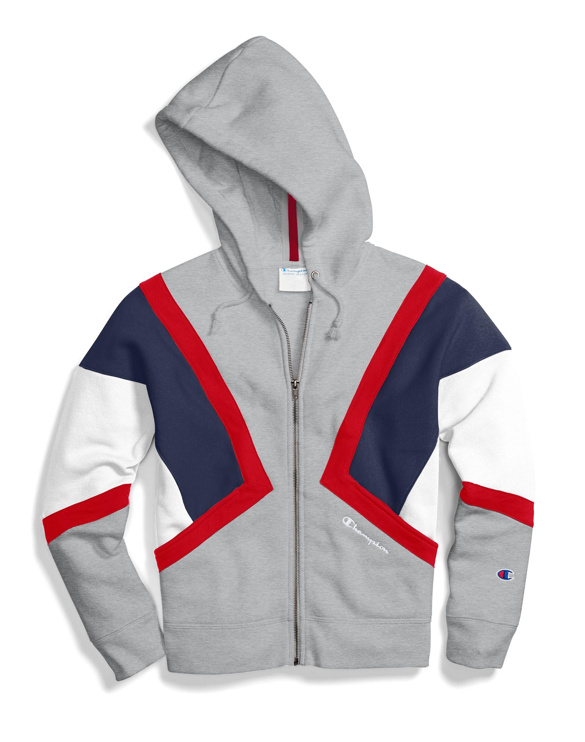 Champion Cotton Life® Reverse Weave® Colorblock Zip Hoodie in Gray - Lyst