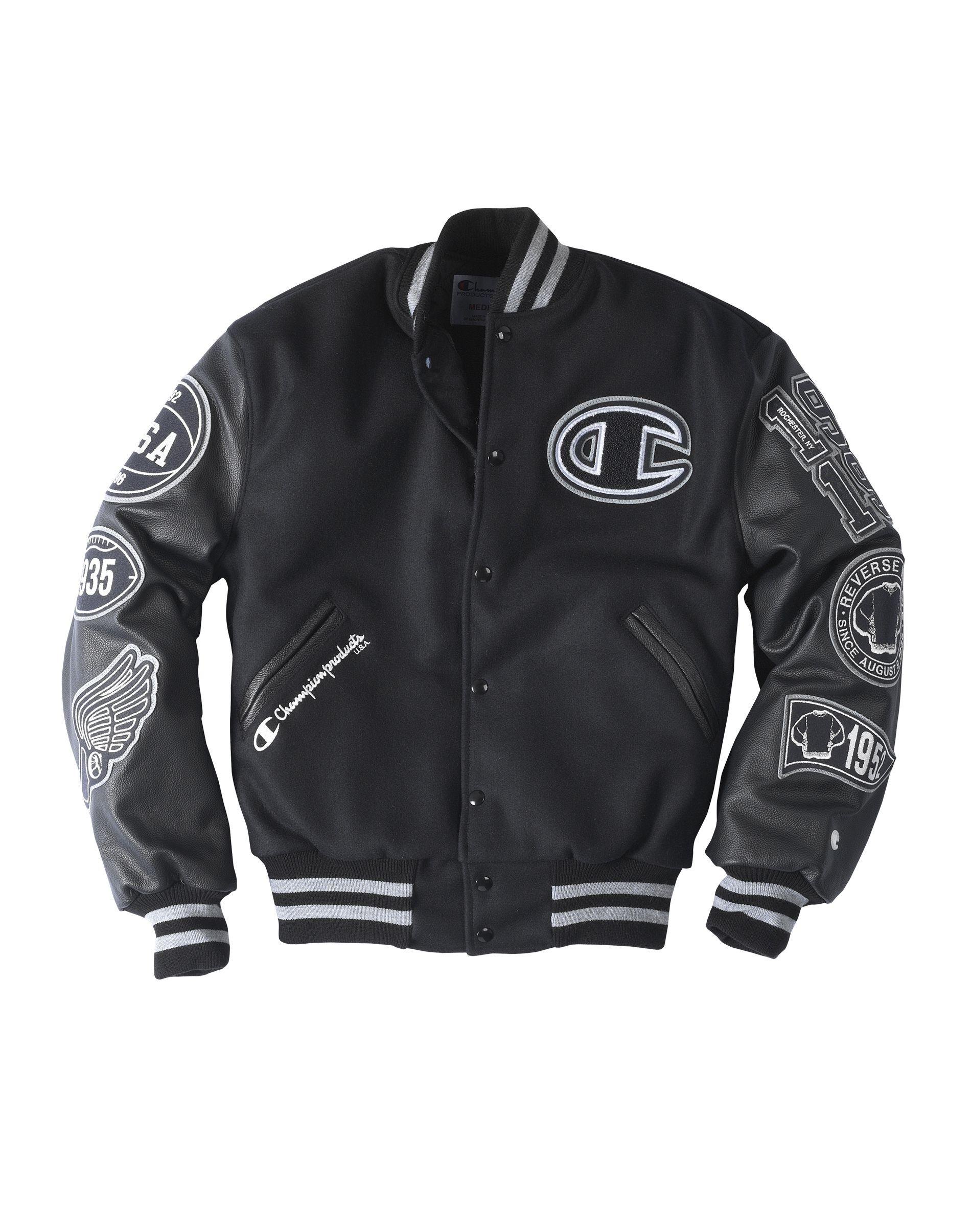 Champion Exclusive Life® Wool Varsity Jacket With Leather Sleeves 